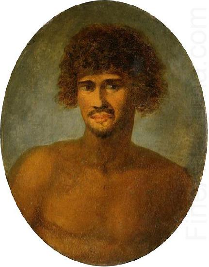 Head and shoulders portrait of a young Tahitian male, John Webber